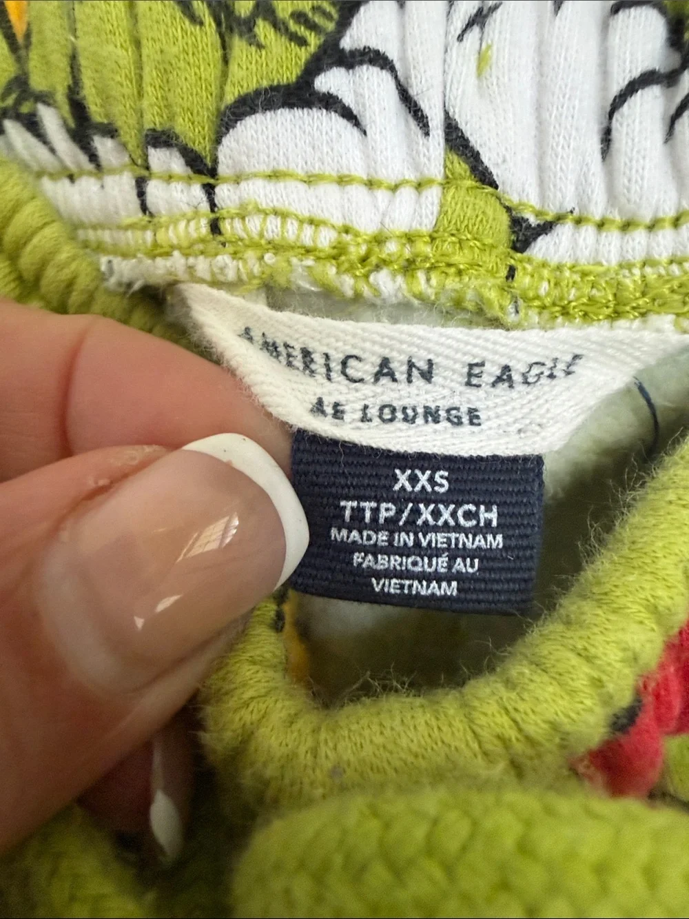 Women’s American Eagle Green Grinch Holiday Pajama Pants size XXS